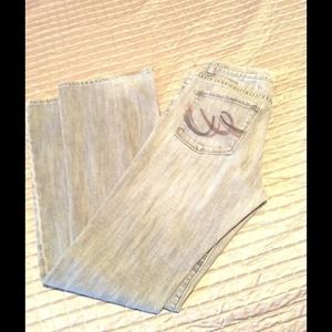 Express X2 flare gray jeans curvy